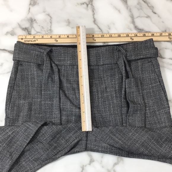 Ann Taylor Gray Trousers Pants Womens 4 Flat Front‎ Belted Slim Tie Belt - Picture 5 of 9